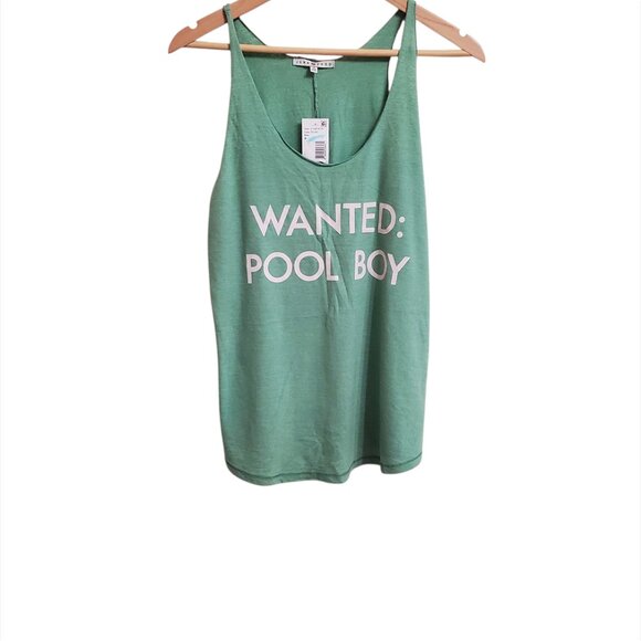 Junk Food Womens Wanted: Pool Boy Tank Medium Cotton Blend Green - Picture 3 of 8